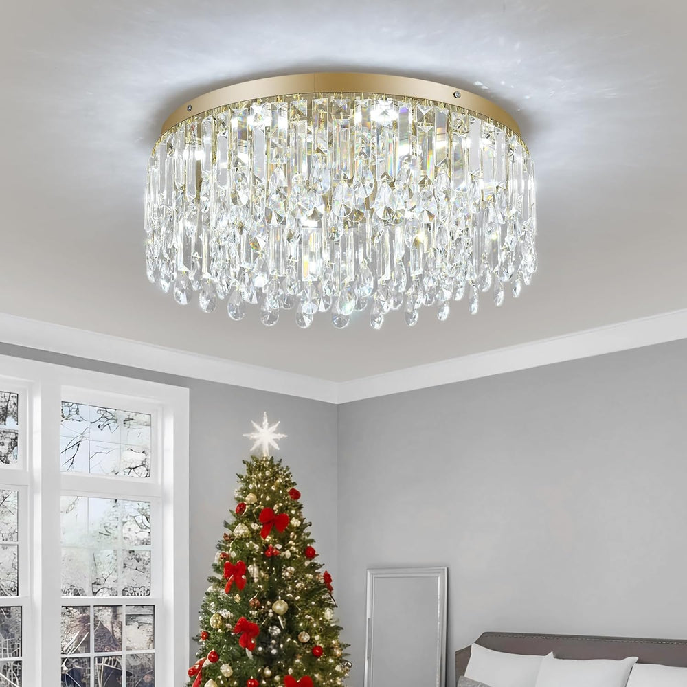 50CM Crystal Chandelier Modern Flush Mount Ceiling Light
