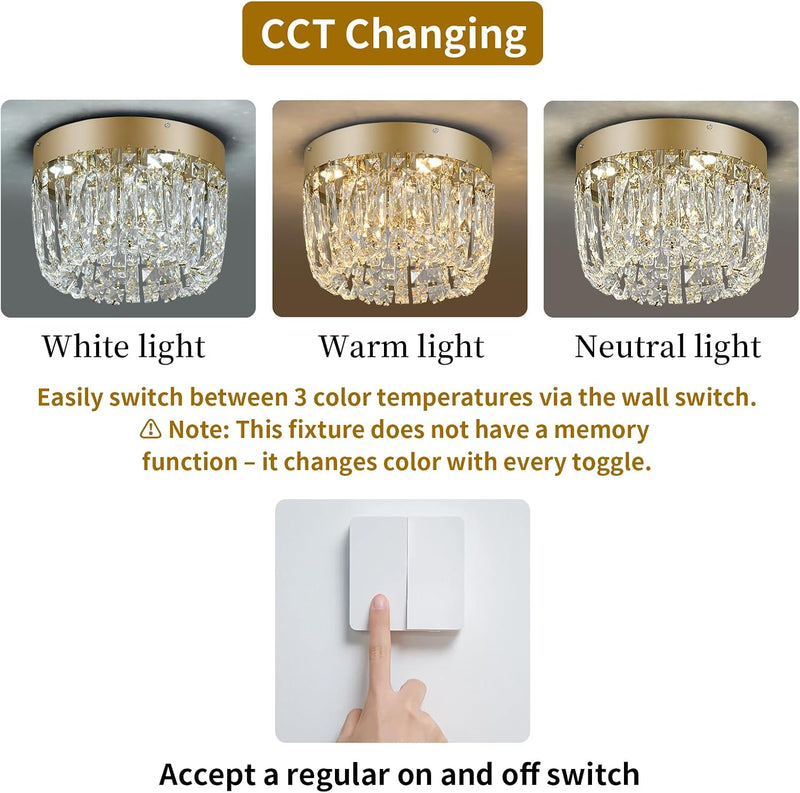 50CM Crystal Chandelier Living Room Ceiling Light Fixture