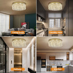 50CM Crystal Chandelier Modern Flush Mount Ceiling Light