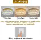 50CM Crystal LED Chandelier Modern Flush Mount Ceiling