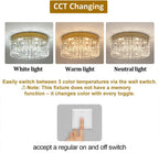 50CM Crystal LED Chandelier Modern Flush Mount Ceiling