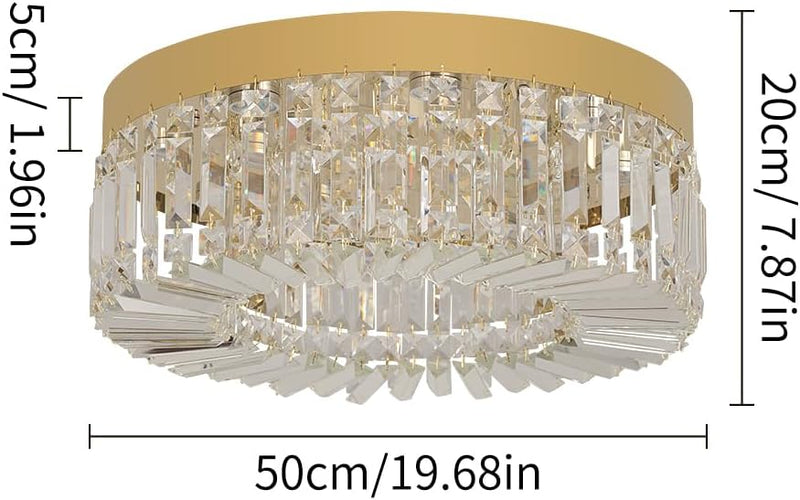 50CM Crystal LED Chandelier Modern Flush Mount Ceiling