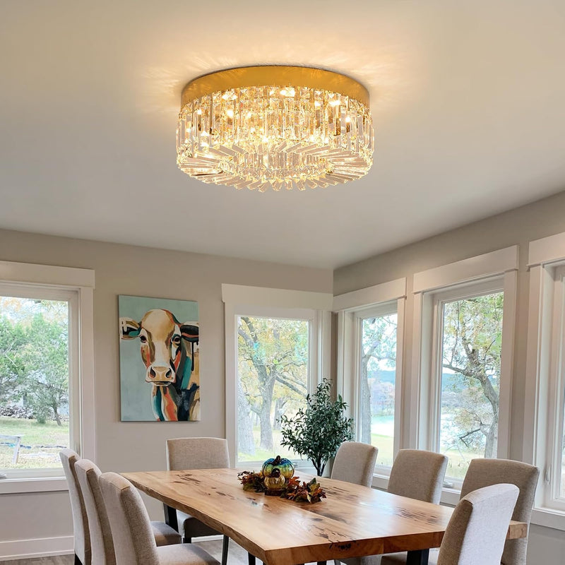 50CM Crystal LED Chandelier Modern Flush Mount Ceiling