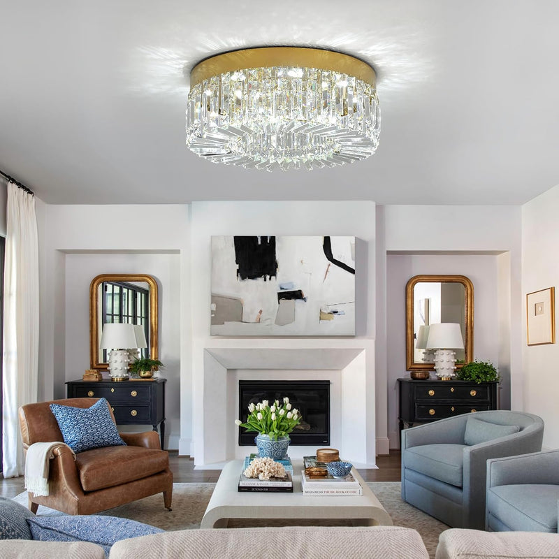 50CM Crystal LED Chandelier Modern Flush Mount Ceiling