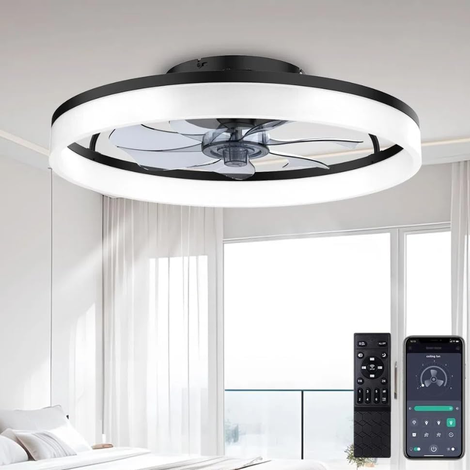 50CM Modern Ceiling Fans with Lights Reversible Remote