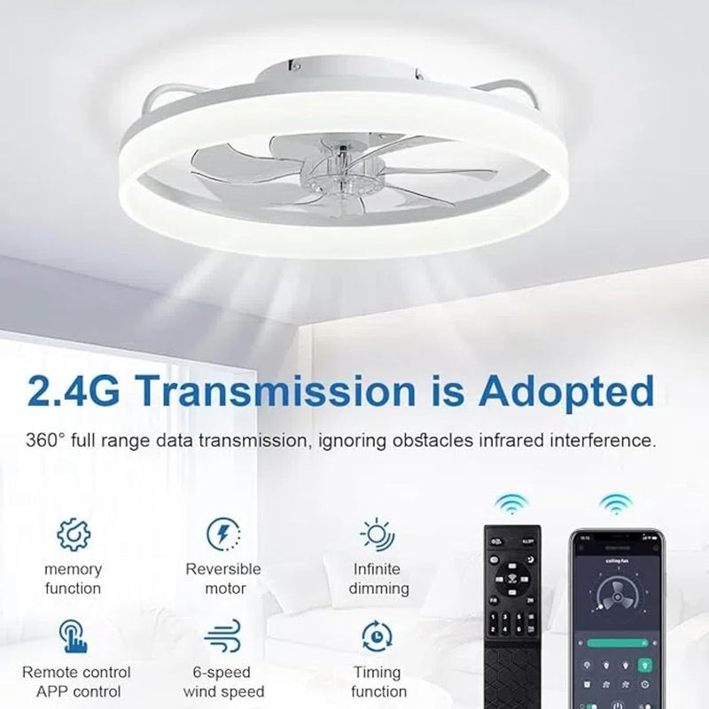 50CM Modern Ceiling Fans with Lights Reversible Remote
