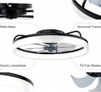 50CM Modern Ceiling Fans with Lights Reversible Remote