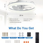 50CM Modern Ceiling Fans with Lights Reversible Remote