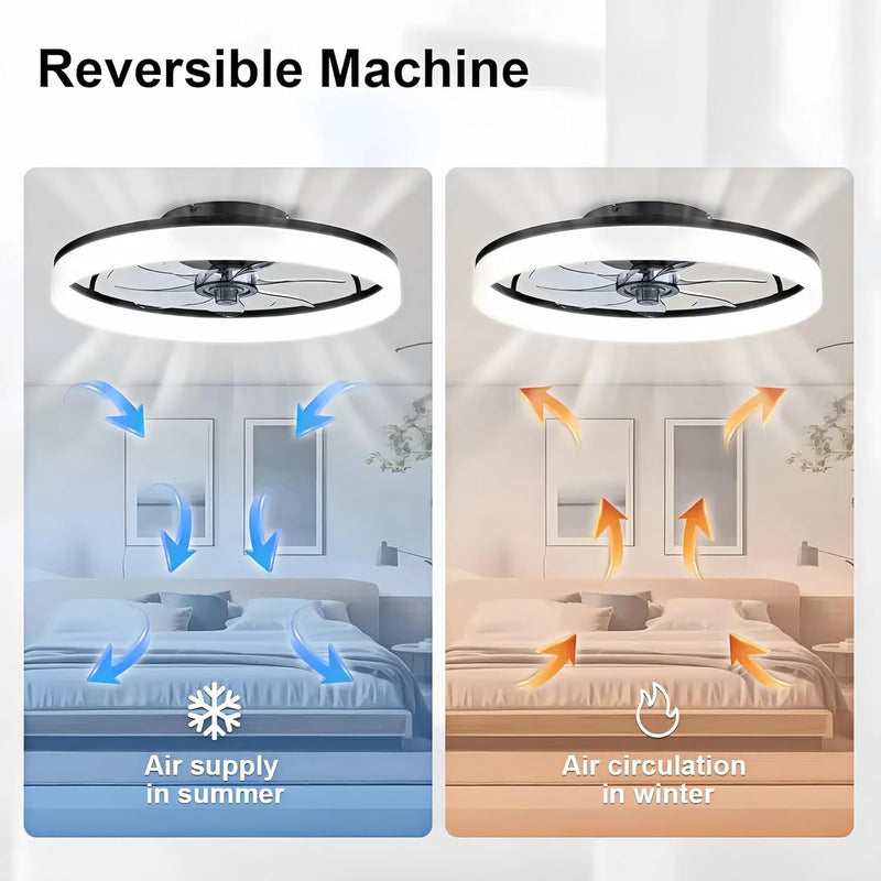 50CM Modern Ceiling Fans with Lights Reversible Remote