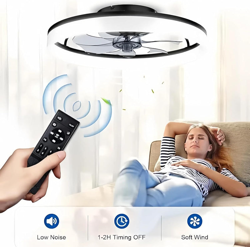 50CM Modern Ceiling Fans with Lights Reversible Remote