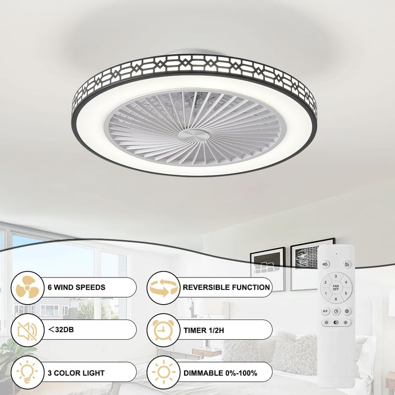50CM Reversible Ceiling Fans with Lights and Remote