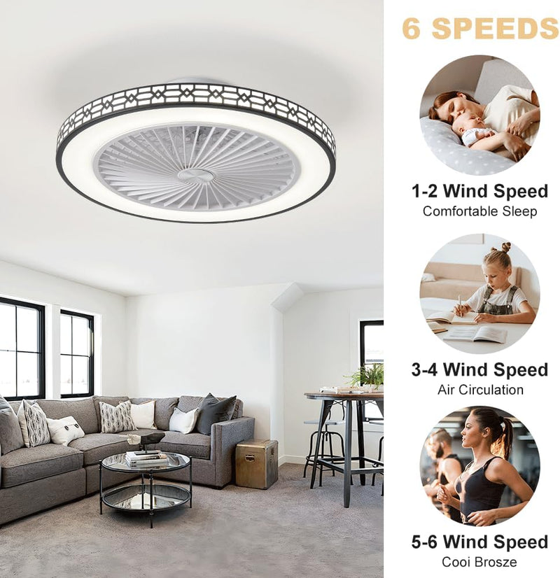 50CM Reversible Ceiling Fans with Lights and Remote