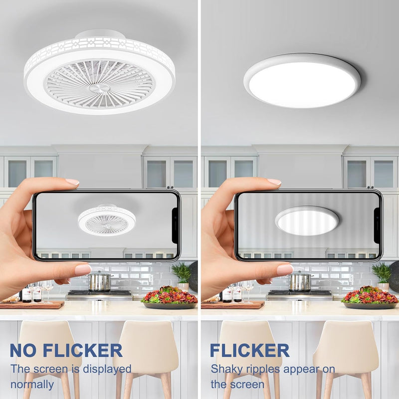 50CM Reversible Ceiling Fans with Lights and Remote