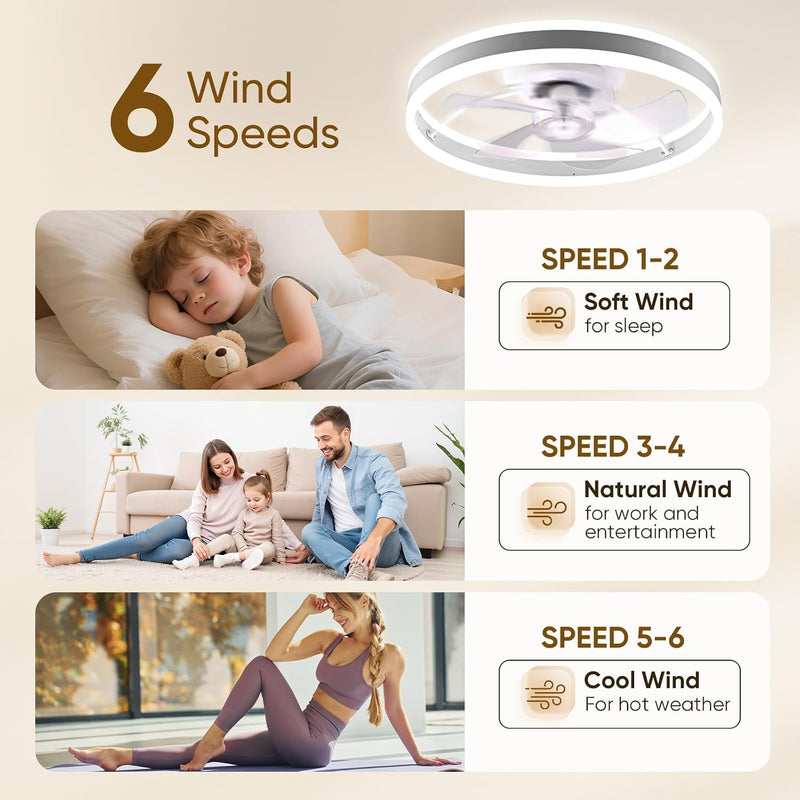 50CM Smart LED Ceiling Fan with Light