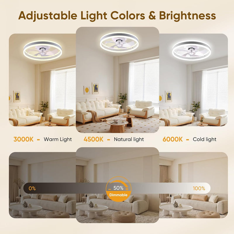 50CM Smart LED Ceiling Fan with Light