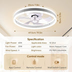 50CM Smart LED Ceiling Fan with Light