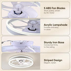 50CM Smart LED Ceiling Fan with Light