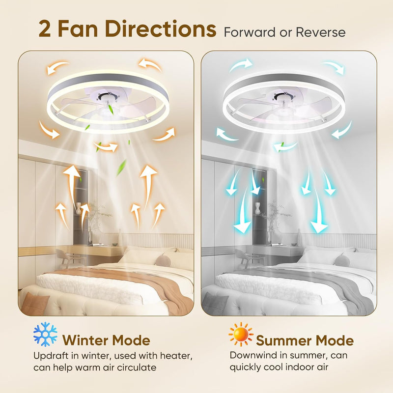 50CM Smart LED Ceiling Fan with Light