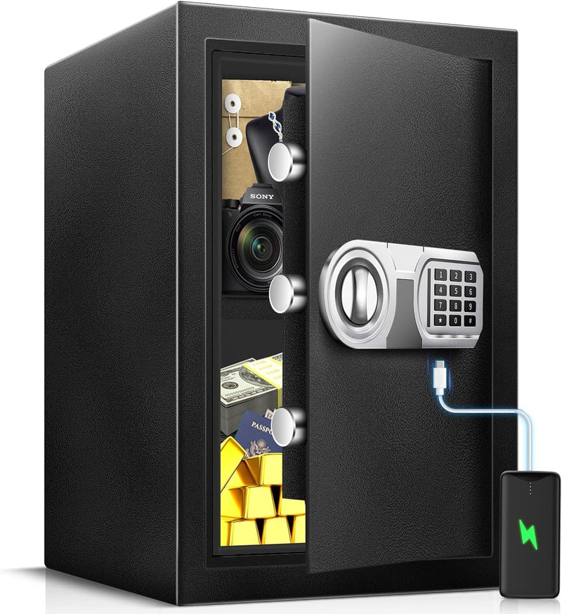 50L Fireproof Safe Type-C Keypad Steel Box Document