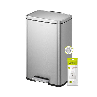 50L Kitchen Pedal Bin Soft Close Stay-Open Lid
