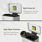50L Kitchen Pedal Bin Soft Close Stay-Open Lid