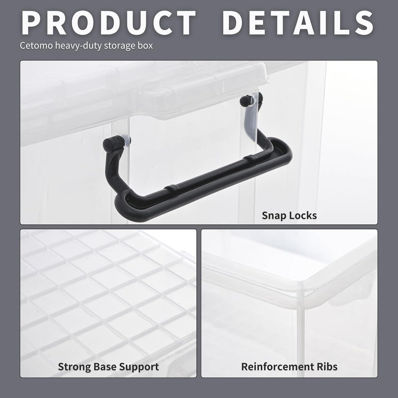 50lx3 Heavy-Duty Storage Boxes Plastic Stackable Box (3Pack)