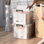50lx3 Heavy-Duty Storage Boxes Plastic Stackable Box (3Pack)