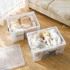 50lx3 Heavy-Duty Storage Boxes Plastic Stackable Box (3Pack)