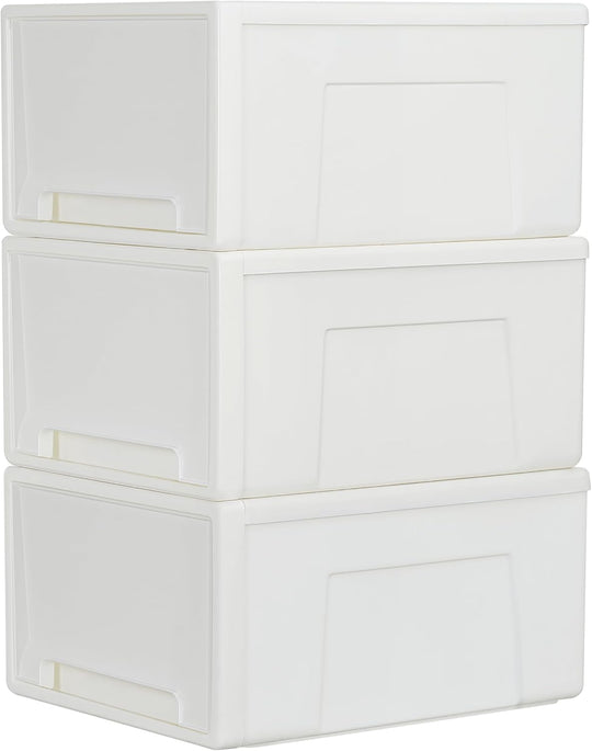 50lx3 Plastic Storage Drawers Unit Office Desk Organisers (3 Pack)