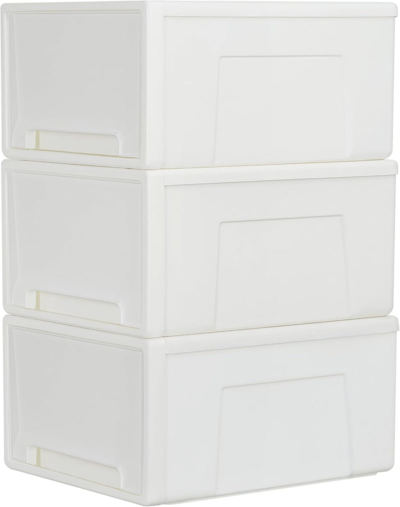 50lx3 Plastic Storage Drawers Unit Office Desk Organisers (3 Pack)