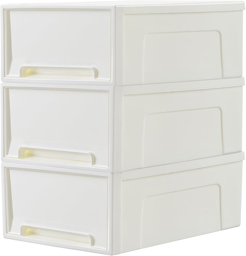 50lx3 Plastic Storage Drawers Unit Office Desk Organisers (3 Pack)