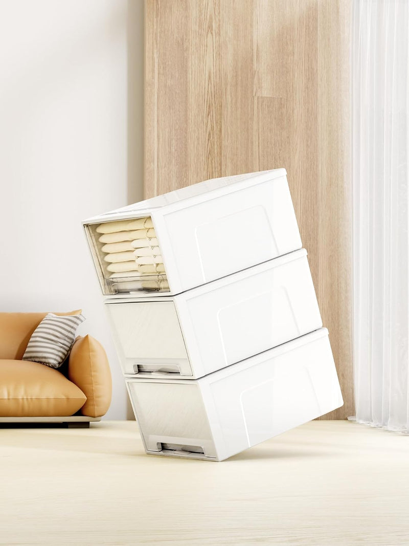 50lx3 Plastic Storage Drawers Unit Office Desk Organisers (3 Pack)