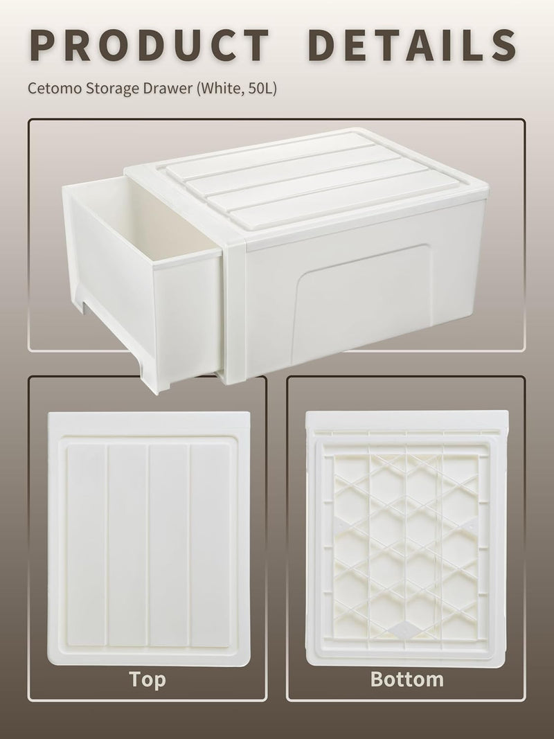 50lx3 Plastic Storage Drawers Unit Office Desk Organisers (3 Pack)