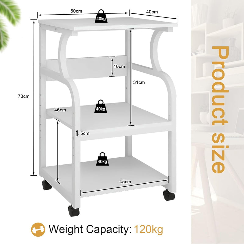 50x40x73CM Large Printer Stand Storage Unit with Adjustable