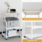 50x40x73CM Large Printer Stand Storage Unit with Adjustable