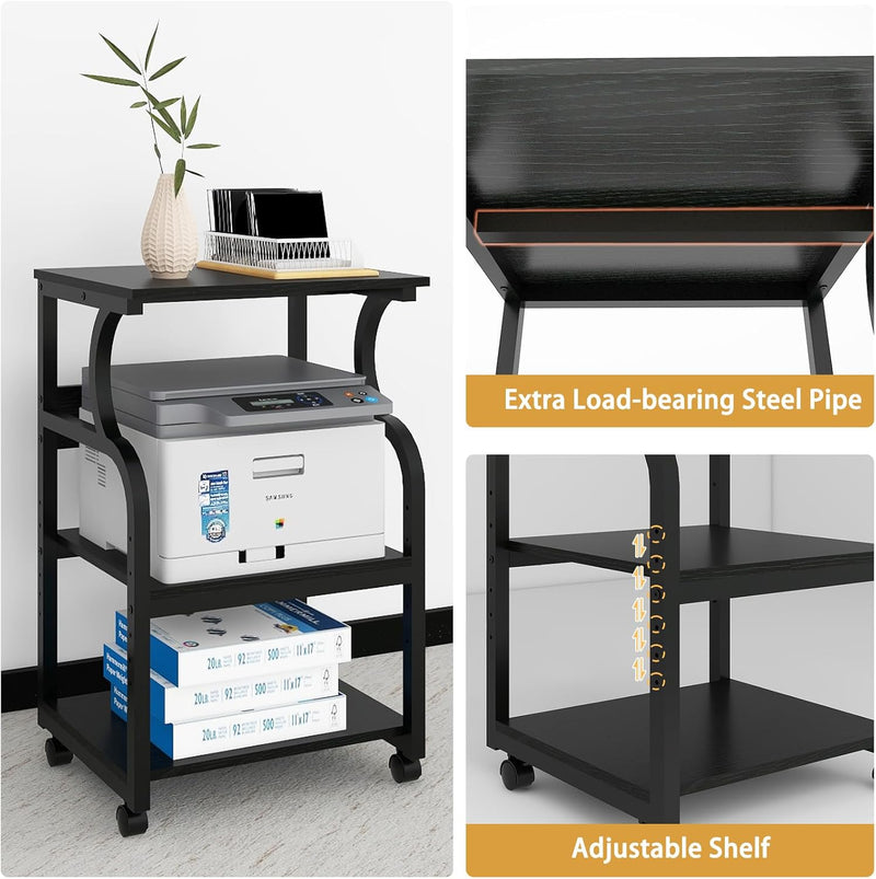 50x40x73CM Large Printer Stand Storage Unit with Adjustable