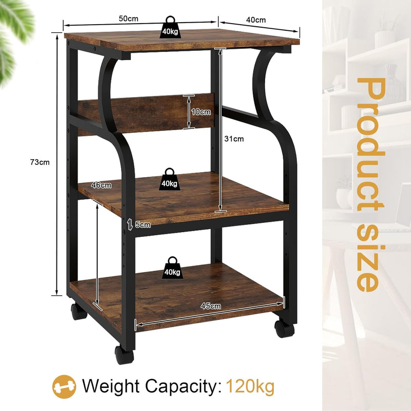 50x40x73CM Large Printer Stand Storage Unit with Adjustable