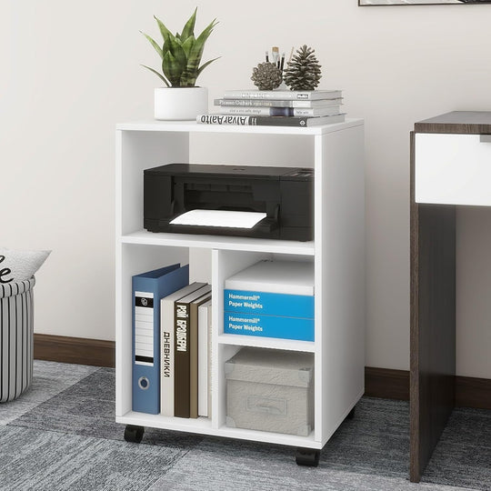 50x40x75CM Mobile Filing Cabinet with 4 Open Compartments
