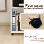 50x40x75CM Mobile Filing Cabinet with 4 Open Compartments