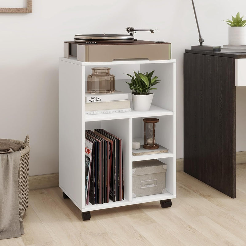 50x40x75CM Mobile Filing Cabinet with 4 Open Compartments