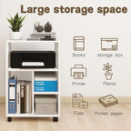 50x40x75CM Mobile Filing Cabinet with 4 Open Compartments