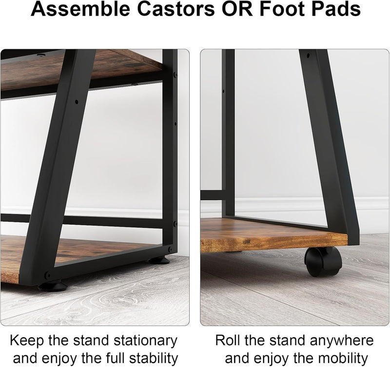 50x40x75CM Printer Stand 3 Tier Table with Storage