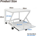 50x50CM 2-Tier Printer Stand with Pull Out Shelf