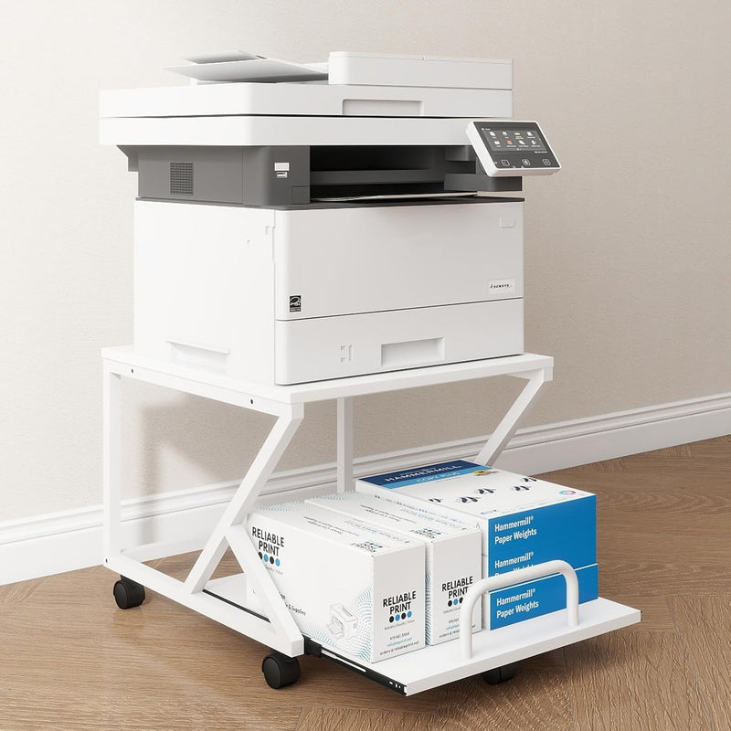 50x50CM 2-Tier Printer Stand with Pull Out Shelf