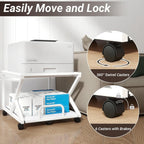 50x50CM 2-Tier Printer Stand with Pull Out Shelf