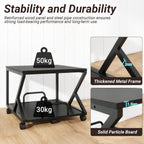 50x50CM 2-Tier Printer Stand with Pull Out Shelf