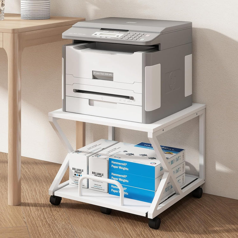50x50CM 2-Tier Printer Stand with Pull Out Shelf