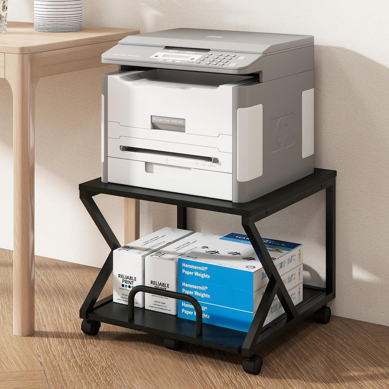 50x50CM 2-Tier Printer Stand with Pull Out Shelf