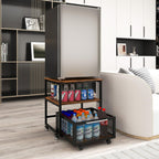 50x50CM Mini Fridge Stand with Storage 4 Lockable