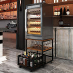 50x50CM Mini Fridge Stand with Storage 4 Lockable
